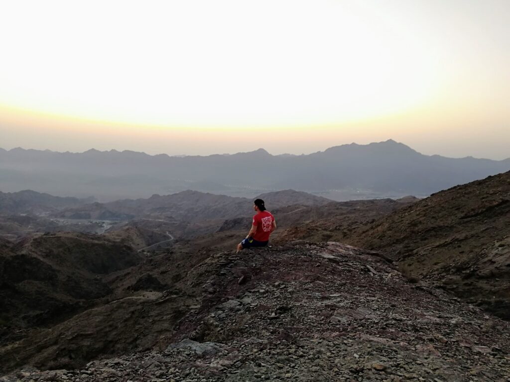 Sunrise overlooking Fujairah mountains